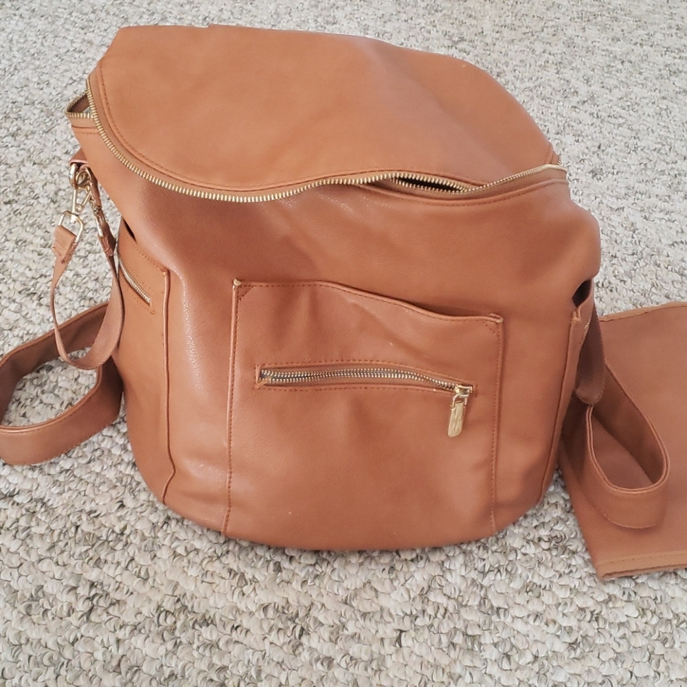 Miss Pong leather backpack diaper bag